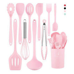 12pcs Silicone Kitchen Utensils Set Heat Resistant Dishwasher Safe