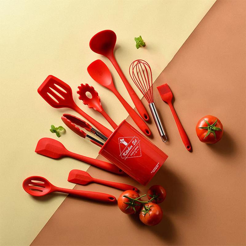 12pcs Silicone Kitchen Utensils Set Heat Resistant Dishwasher Safe
