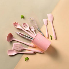 12pcs Silicone Kitchen Utensils Set Heat Resistant Dishwasher Safe