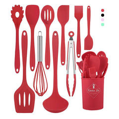 12pcs Silicone Kitchen Utensils Set Heat Resistant Dishwasher Safe