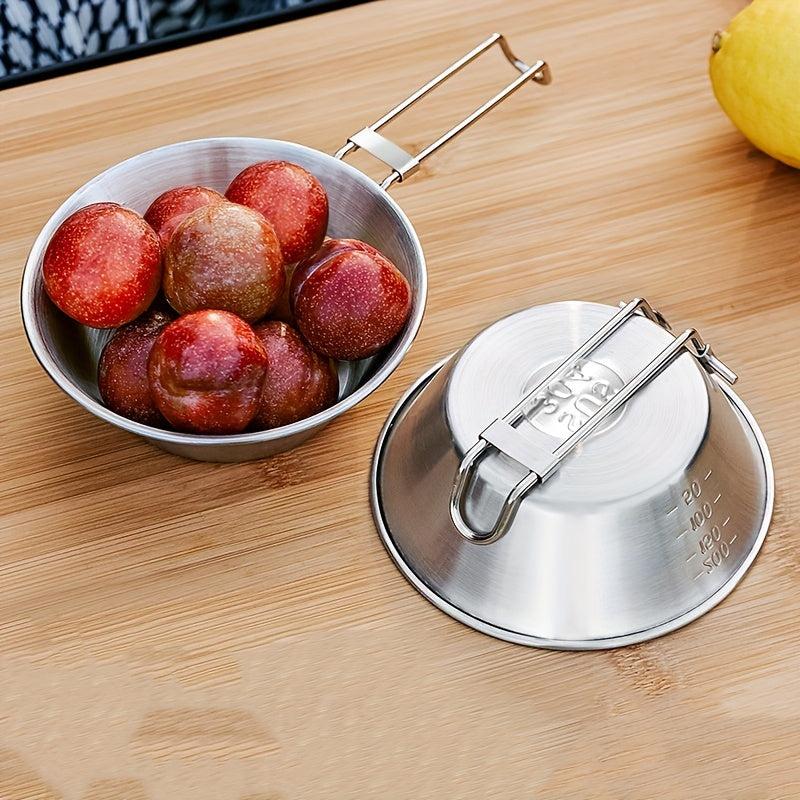 4pcs Foldable Stainless Steel Camping Bowl with Storage Bag