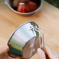 4pcs Foldable Stainless Steel Camping Bowl with Storage Bag