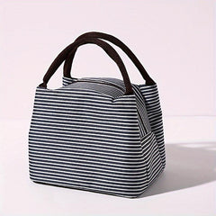 Striped Lunch Box Bag Thermal Waterproof Insulation Portable