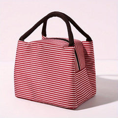 Striped Lunch Box Bag Thermal Waterproof Insulation Portable