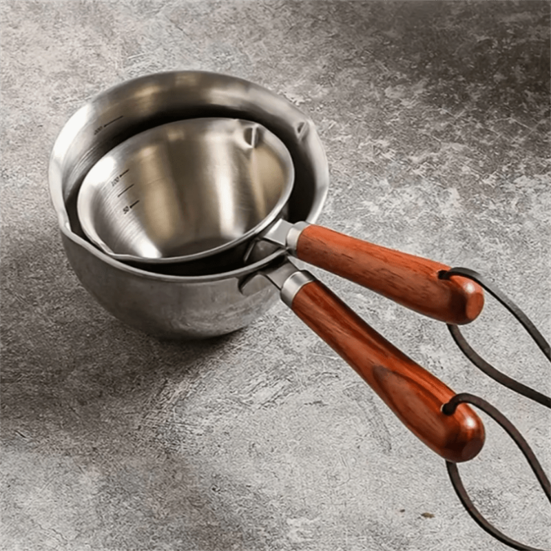 2pcs Stainless Steel Double Boiler Pots - Chocolate Melting Pot Butter Warmer