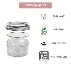 24pack 4oz Mason Jar Glass Storage Jar Airtight Lids