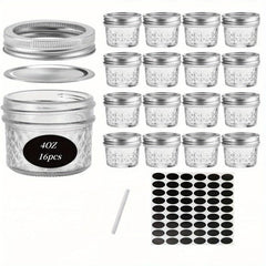 24pack 4oz Mason Jar Glass Storage Jar Airtight Lids