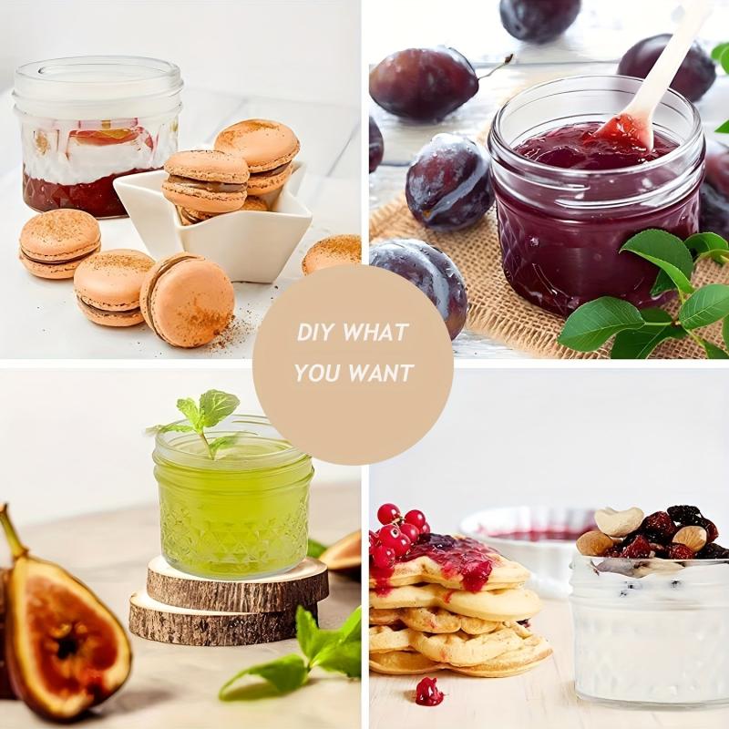 24pack 4oz Mason Jar Glass Storage Jar Airtight Lids