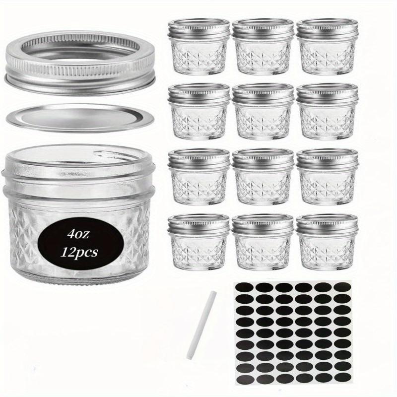 24pack 4oz Mason Jar Glass Storage Jar Airtight Lids