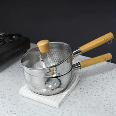 1pc Stainless Steel Small Cooking Pot Instant Noodle Pan Bread Pan