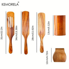 6pcs Non Stick Spatulas with Organizer Set for Easy Cleaning and Storage