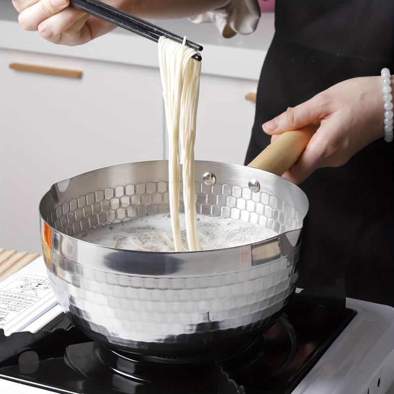1pc Stainless Steel Saucepan With Lid 19 Saucier Kitchen Utensils