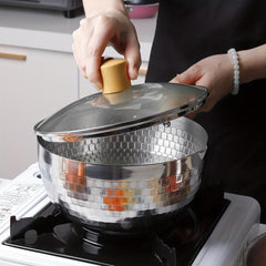 1pc Stainless Steel Saucepan With Lid 19 Saucier Kitchen Utensils