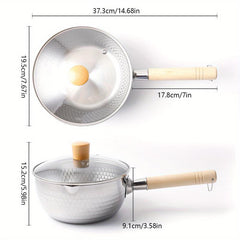 1pc Stainless Steel Saucepan With Lid 19 Saucier Kitchen Utensils