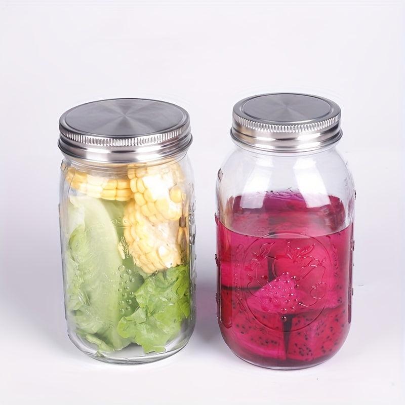 12pcs Stainless Steel Mason Jar Caps for Food Storage Kitchen Gadgets