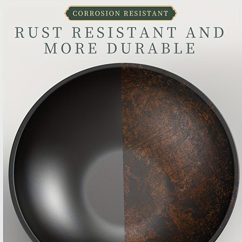 Non Stick Chef's Pan 30 Wok With Lid Wooden Handle
