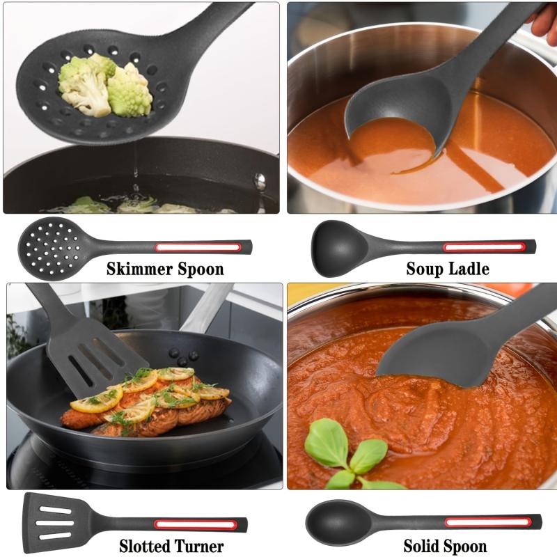 Silicone Kitchen Utensils Set, Heat Resistant, Dishwasher Safe