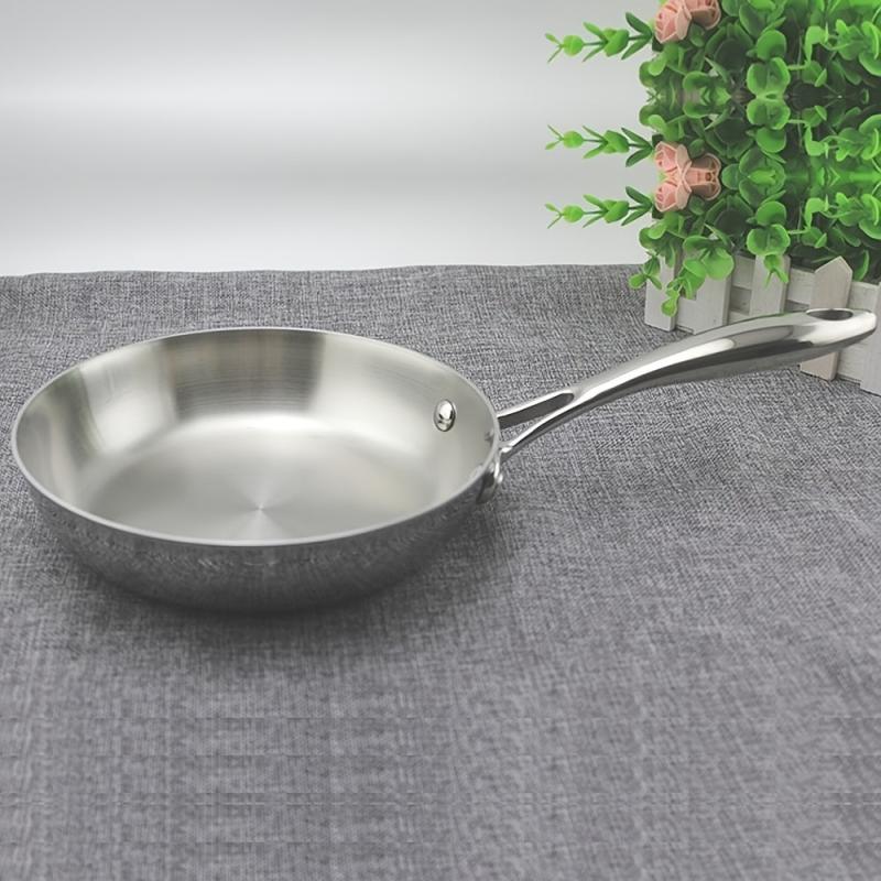 1pc Stainless Steel Frying Pan Tri Ply Fry Pan Kitchen Gadgets