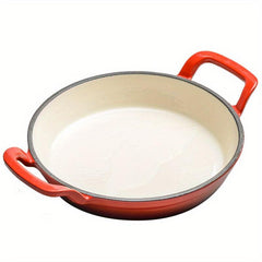 20 Enameled Cast Iron Skillet Pour Spouts Easy Grip Handle Frying Pan