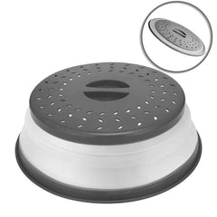 Collapsible Microwave Food Cover BPA TPR 26 67 Cm Round Grey