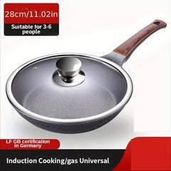 Nonstick Frying Pan With Lid 19-27 Stone Skillet Egg Fry Pan