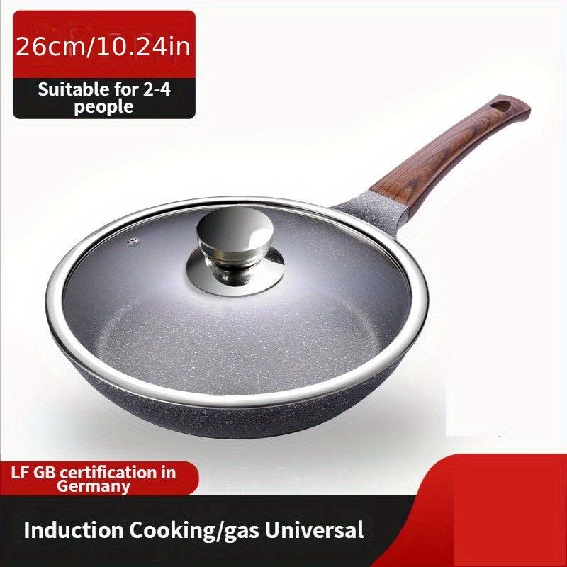 Nonstick Frying Pan With Lid 19-27 Stone Skillet Egg Fry Pan