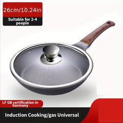 Nonstick Frying Pan With Lid 19-27 Stone Skillet Egg Fry Pan