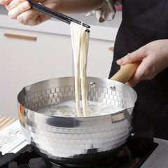 Stainless Steel Yukihira Pot with Wooden Handle