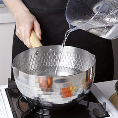 Stainless Steel Yukihira Pot with Wooden Handle
