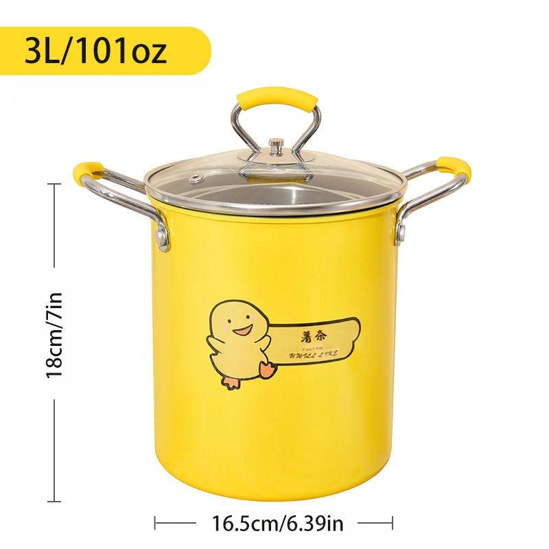 Non-stick Mini Frying Pan with Filter 68oz 101oz Cast Iron Deep Pot