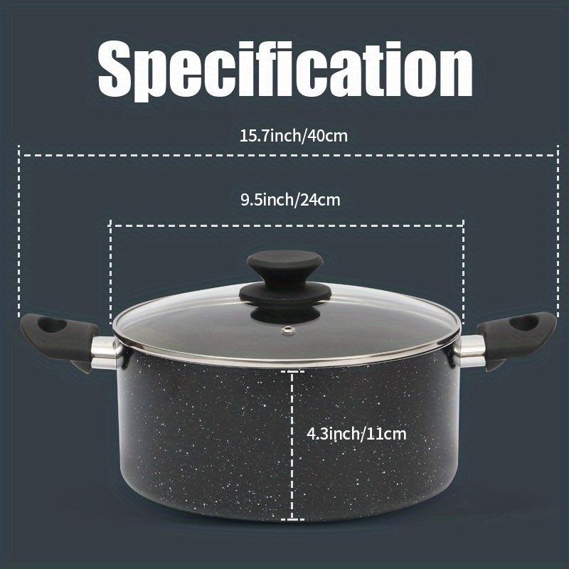 Aluminum Stockpot with Lid for Gas Stovetop and Induction Cooker