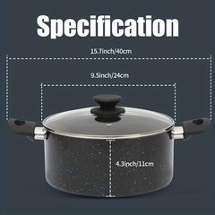 Aluminum Stockpot with Lid for Gas Stovetop and Induction Cooker
