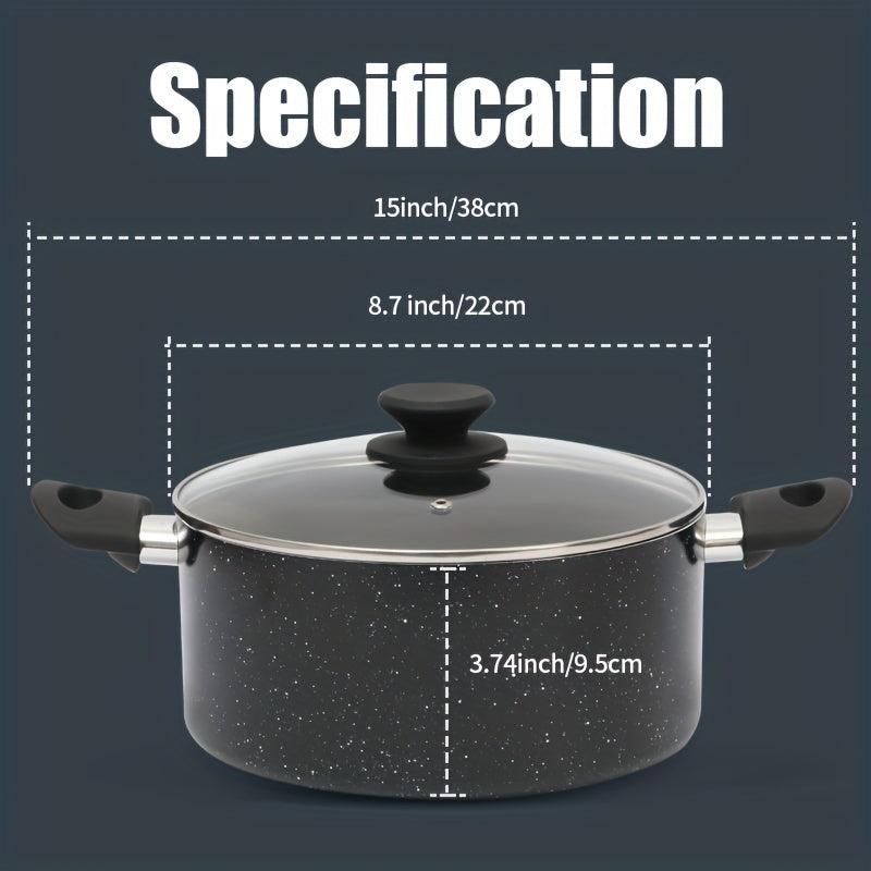 Aluminum Stockpot with Lid for Gas Stovetop and Induction Cooker