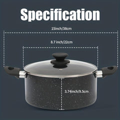 Aluminum Stockpot with Lid for Gas Stovetop and Induction Cooker