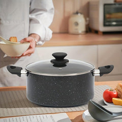 Aluminum Stockpot with Lid for Gas Stovetop and Induction Cooker