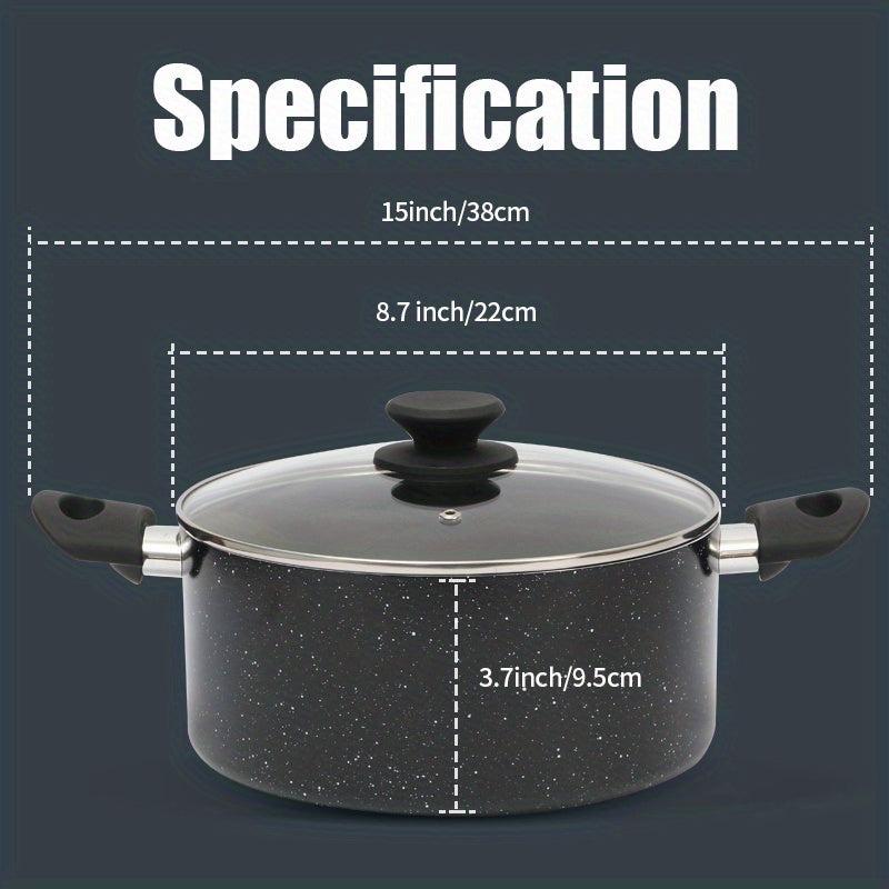 Aluminum Stockpot with Lid for Gas Stovetop and Induction Cooker