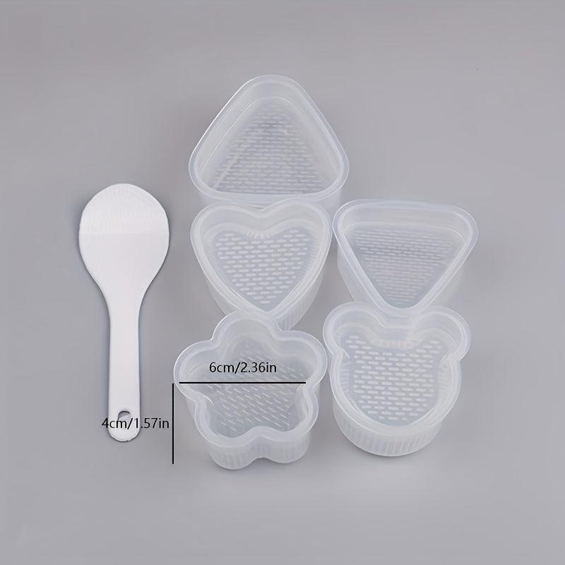 6 Onigiri Molds & 1 Rice Paddle - Japanese Sushi Makers