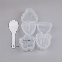 6 Onigiri Molds & 1 Rice Paddle - Japanese Sushi Makers