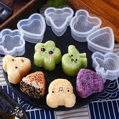 6 Onigiri Molds & 1 Rice Paddle - Japanese Sushi Makers