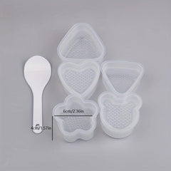 6 Onigiri Molds & 1 Rice Paddle - Japanese Sushi Makers