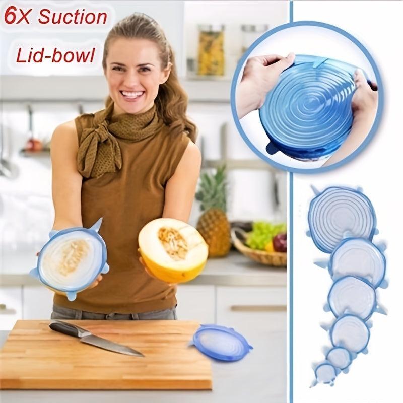 6-Pack Fresh Keeping Bowl Cover Reusable Lids