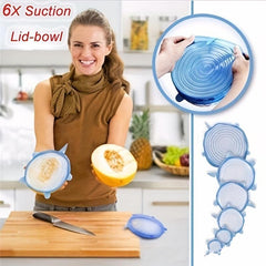 6-Pack Fresh Keeping Bowl Cover Reusable Lids