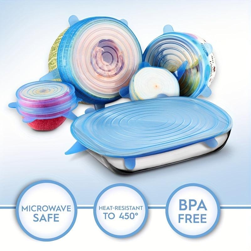 6-Pack Fresh Keeping Bowl Cover Reusable Lids