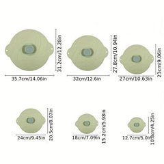 6pcs Silicone Fresh Keeping Lid Sealing Bowl Cup Food Lunch Box