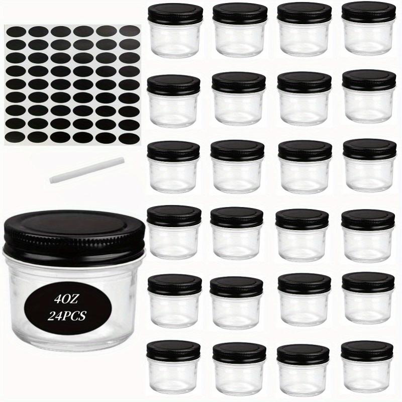 24 Pack Glass Jars With Airtight Lids - For Pickles, Pudding, Yogurt