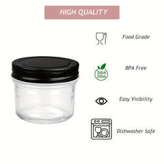 24 Pack Glass Jars With Airtight Lids - For Pickles, Pudding, Yogurt