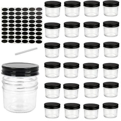 24 Pack Glass Jars With Airtight Lids - For Pickles, Pudding, Yogurt