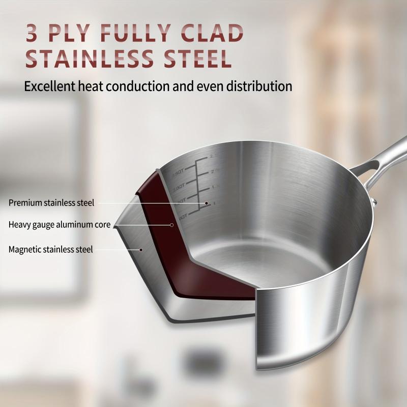 Stainless Steel Saucepan with Lid 16cm Kitchen Utensils