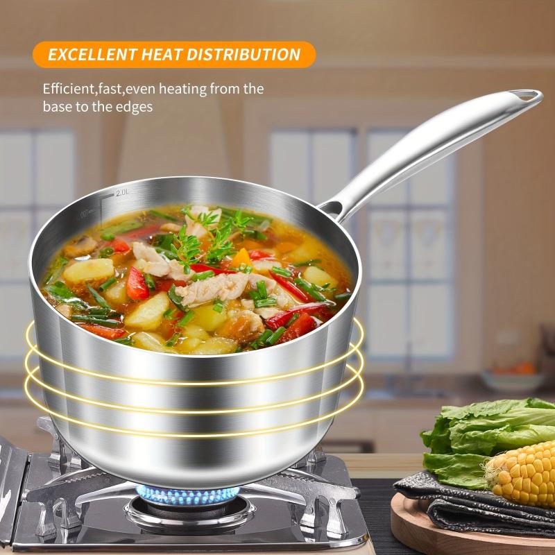 Stainless Steel Saucepan with Lid 16cm Kitchen Utensils