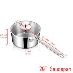 Stainless Steel Saucepan with Lid 16cm Kitchen Utensils